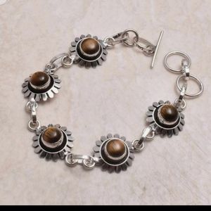 New tigers eye sterling silver bracelet